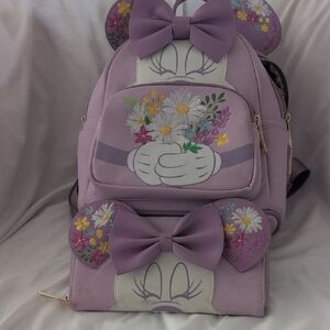 Kids Purple Backpack with Floral Design